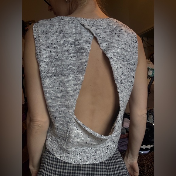 Knot Sisters Black and White Knit Tank Top XS TO Medium - Picture 6 of 9